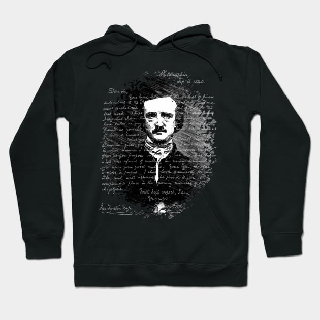 Edgar Allan Poe Portrait Letter 2 Hoodie by EDDArt